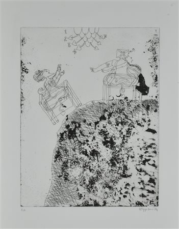 Gustavo Foppiani SENZA TITOLO incisione su carta, cm 49x34 (lastra cm...