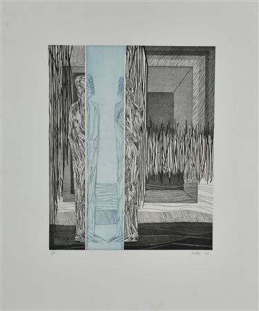 Mario Rossello SENZA TITOLO acquaforte su carta, cm 60x50 (lastra cm 28x35)...