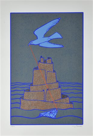 Francesco Casorati SENZA TITOLO serigrafia su carta, cm 70x50 esemplare 79 su...