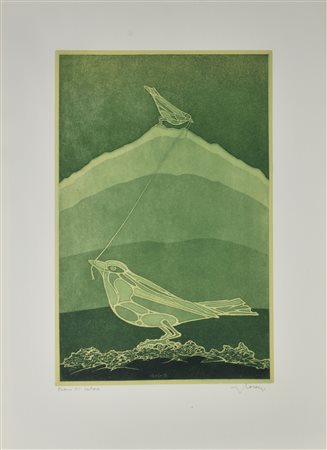 Francesco Casorati SENZA TITOLO litografia su carta, cm 70x50 esemplare prova...