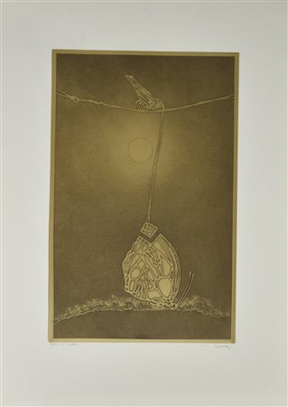 Francesco Casorati SENZA TITOLO litografia su carta, cm 70x50 esemplare prova...