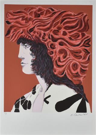 Arturo Carmassi PERSONAGGIO DELL'IMMAGINARIO litografia su carta, cm 70x50...