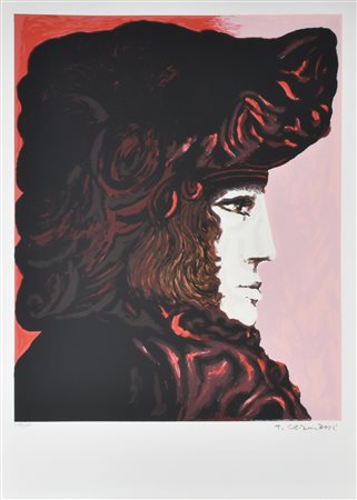 Arturo Carmassi PERSONAGGIO DELL'IMMAGINARIO litografia su carta, cm 70x50...