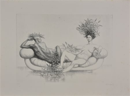 Riccardo Tommasi Ferroni DECOMPOSIZIONE DEI MITI N. 1 incisione su carta, cm...