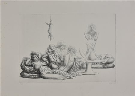 Riccardo Tommasi Ferroni DECOMPOSIZIONE DEI MITI N. 2 incisione su carta, cm...