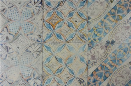 Anonimo SENZA TITOLO stampa litografica e collage su carta, cm 58x86