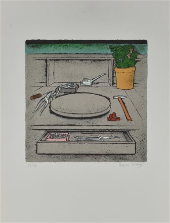 Caruso Bruno SENZA TITOLO litografia su carta, cm 70x50 esemplare 36 su 200...