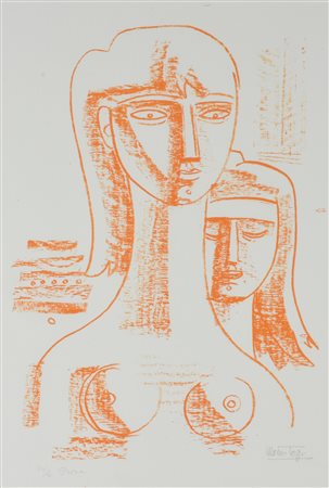 Mario Tozzi BUSTI DI DONNA litografia su carta, cm 47x35 esemplare prova di...