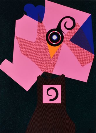 Enrico Baj Monumento serigrafia a colori e collage su materiale plastico, cm...