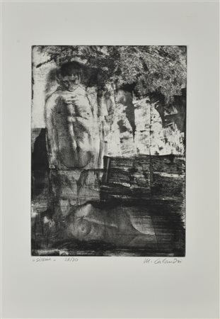 Mario Calandri SIRENA incisione su carta, cm 54x37 (lastra cm 35,5x25,5)...