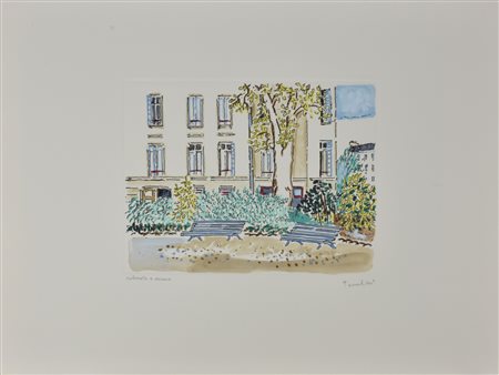 Orfeo Tamburi SENZA TITOLO incisione colorata a mano, cm 50x70 (lastra cm...