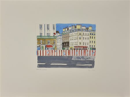 Orfeo Tamburi SENZA TITOLO incisione colorata a mano, cm 50x70 (lastra cm...