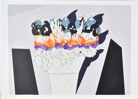 Concetto Pozzati SENZA TITOLO serigrafia su carta, cm 50x70 esemplare 112 su...