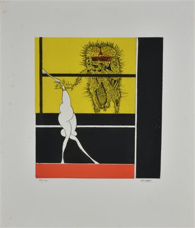 Agenore Fabbri SENZA TITOLO acquaforte su carta, cm 60x51 (lastra cm 36x33)...