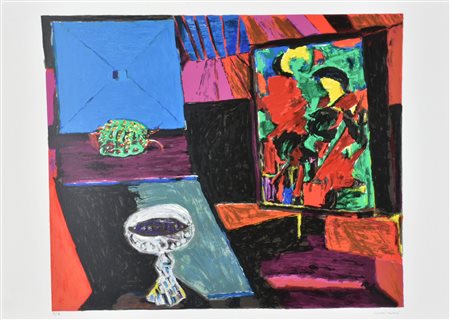 Bruno Cassinari SENZA TITOLO litografia su carta, cm 50x70 esemplare P.A. sul...