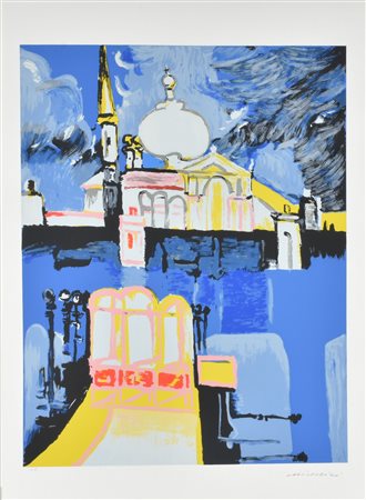 Remo Brindisi VENEZIA litografia su carta, cm 70x50 esemplare P.A. sul...