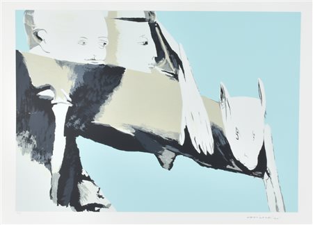 Remo Brindisi SENZA TITOLO litografia su carta, cm 50x70 esemplare P.A. sul...