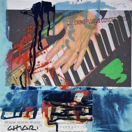 Giuseppe Chiari Cracking Fluxus Concert 2002 tecnica mista e collage su...