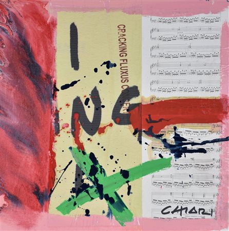 Giuseppe Chiari Cracking Fluxus Concert 2002 tecnica mista e collage su...