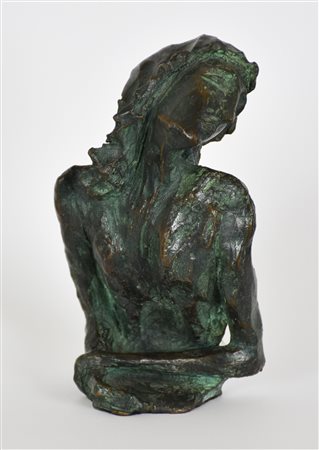Dolores Previtali Cristo scultura in bronzo, h cm 17,5 esemplare 2 su 3 firma...
