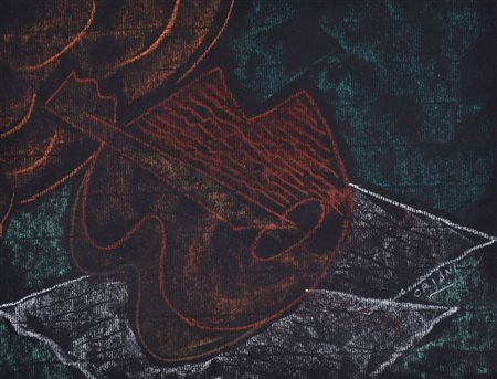 Pippo Oriani Gran Chitarra pastello su cartoncino, cm 25x32 sul fronte: firma...