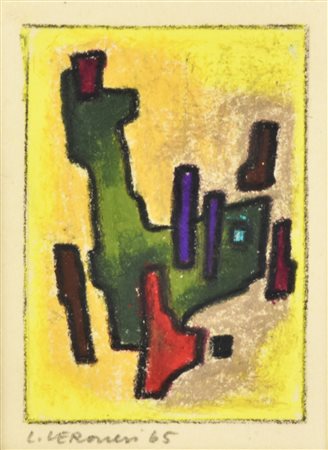 Luigi Veronesi COMPOSIZIONE pastelli su carta, cm 11x9 firmato e datato...