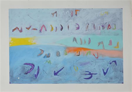 Renzo Nucara SENZA TITOLO tecnica mista su carta, cm 39x60 sul fronte: firma...