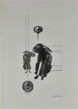 Valeriano Trubbiani TECNICA DEL SUPPLIZIO 2 incisione su carta, cm 70x50...