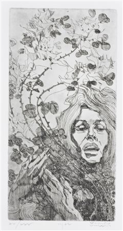 Enrico Villani SON TORNATE A FIORIRE LE ROSE incisione su carta, cm 40x34...