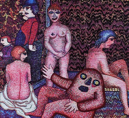 Enrico Baj Les Modeles serigrafia su carta, cm 60x67 esemplare 109 di 250 sul...