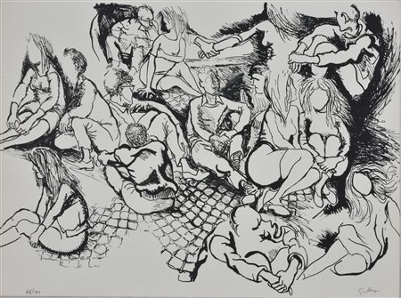 Renato Guttuso Maggio 1968 litografia su carta, cm 47,5x62,5 esemplare 46 di...
