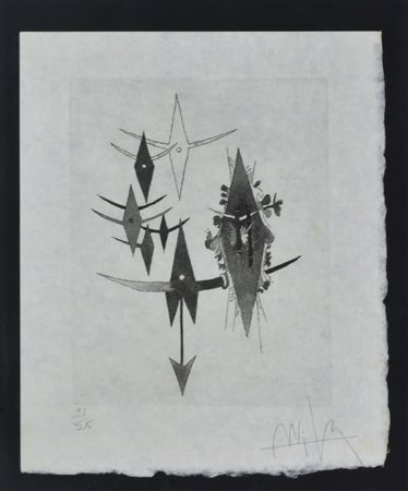 Wilfredo Lam Senza titolo incisione su carta giapponese, cm 32x26 (lastra cm...