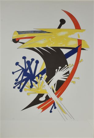 Gianni Dova SENZA TITOLO litografia su carta, cm 72x50 esemplare 38 su 75 sul...