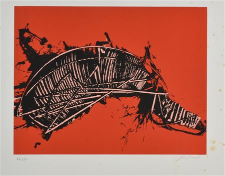 Emilio Scanavino LEGACCIO litografia su carta, cm 47x50 esemplare 47 su 50...