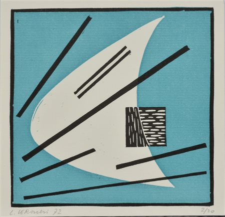 Luigi Veronesi COMPOSIZIONE serigrafia, cm 13,5x13,5; es. 2/20 firmato,...
