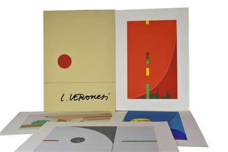 Luigi Veronesi VERONESI SERIGRAFIE cartella di 4 serigrafie, cm 70x50...