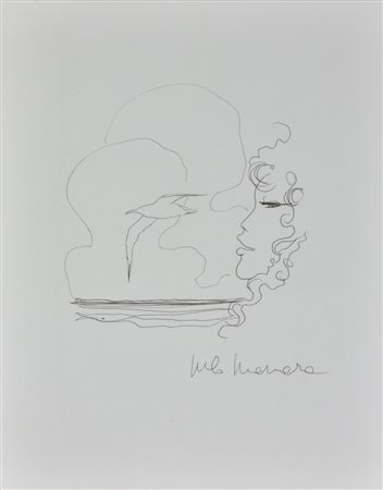 Manara Milo Volto femminile china su carta, cm 28x22 firmato