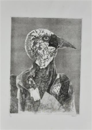 Armodio SENZA TITOLO incisione su carta, cm 51x35 (lastra cm 33,5x25)...