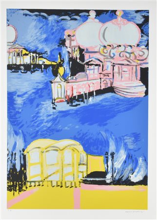 Remo Brindisi VENEZIA litografia su carta, cm 70x50 esemplare P.A. sul...