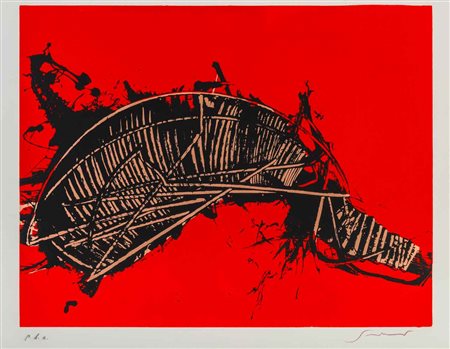 EMILIO SCANAVINO (1922 - 1986) Senza titolo Serigrafia, es. p.d.a. 49,3 x 59...