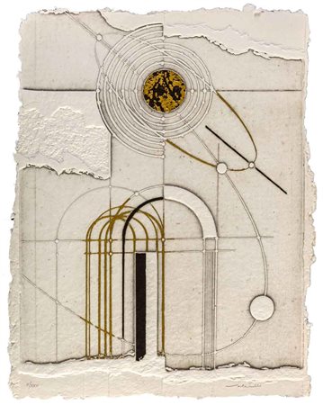 WALTER VALENTINI (1928) La porta del tempo 2003 Acquaforte e calcografia su...