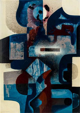 ALVARO MONNINI (1922 - 1987) I miti 1973 Olio su tela 70 x 50 cm Firmato e...