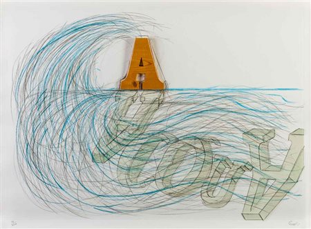 MARIO CEROLI (1938) Acqua 1991 Litografia e acquaforte con applicazioni di...