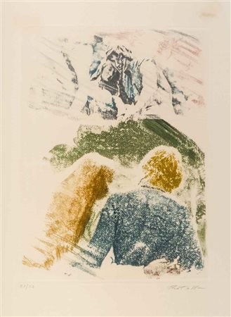 MIMMO ROTELLA (1918 - 2006) Senza titolo Acquatinta, es. 21/50 37 x 28 cm...