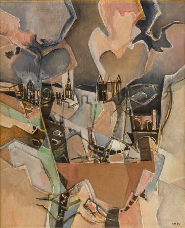 GEORGES DAYEZ (1907 - 1991) Sud di Tolosa 1966 Olio su tela 61,5 x 50,5 cm...