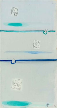 SAVERIO RAMPIN (1930 - 1992) Senza titolo 1968 Olio su tela 58,5 x 30,5 cm...