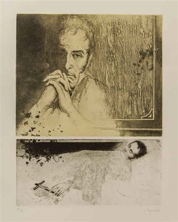 GIANCARLO VITALI (1929) Tommaso Grossi 1991 Cartella contenente 2 incisioni:...