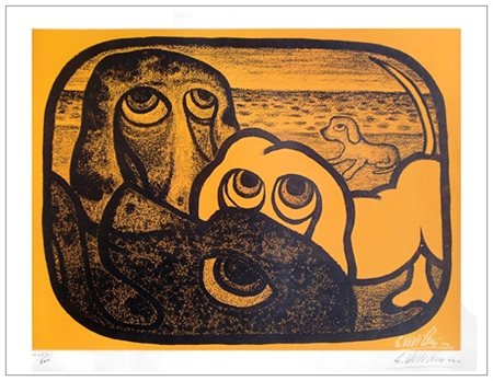 GIUSEPPE VIVIANI Agnano Pisano 1898 – Pisa 1965 I cani gialli 1960 Litografia...