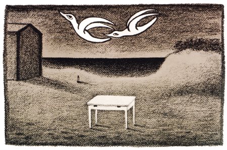 GIUSEPPE VIVIANI Agnano Pisano 1898 – Pisa 1965 Tavolo e uccelli 1964...