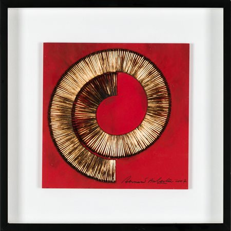 BERNARD AUBERTIN (1934-2015)Dessin de feu sur table rouge, 2007Fiammiferi...